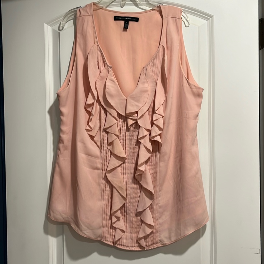 WHBM Pink Ruffle Tank Top